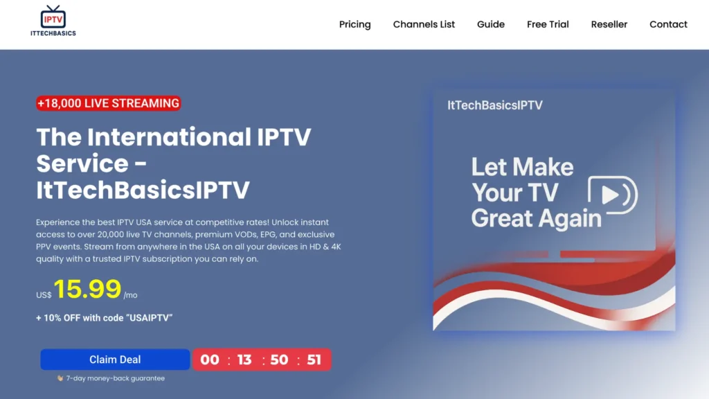 The International IPTV Service - ItTechBasicsIPTV - IPTV free trial