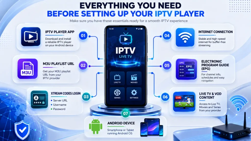 10 Best Free IPTV Players for Android Phones (2026 Expert Guide) 24 What You'll Need Before Setting Up Your IPTV Player